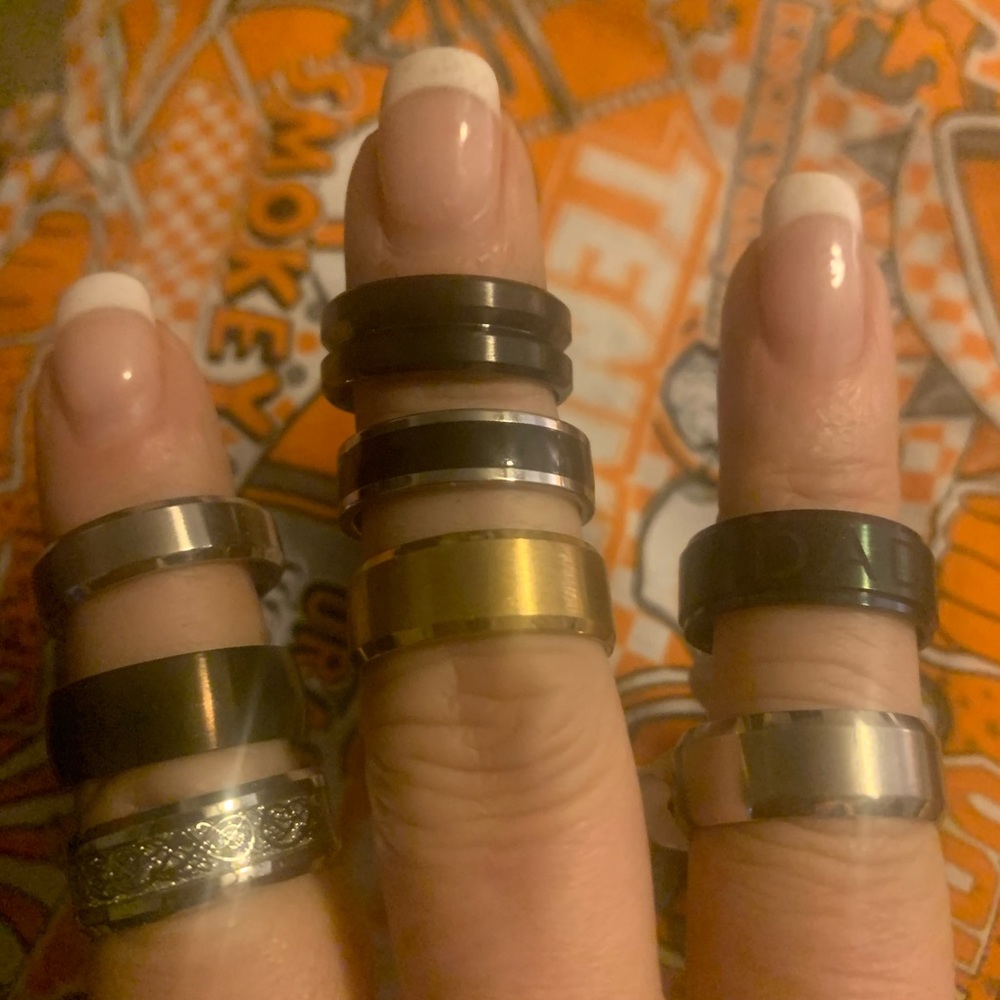Size 8 Men’s Rings — let me know which one you like!